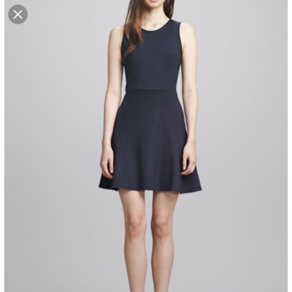 NWT Theory Nikay Flare Dress Navy 4